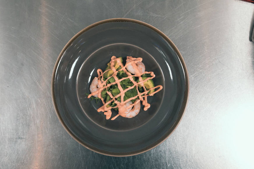 prawn salad on a plate