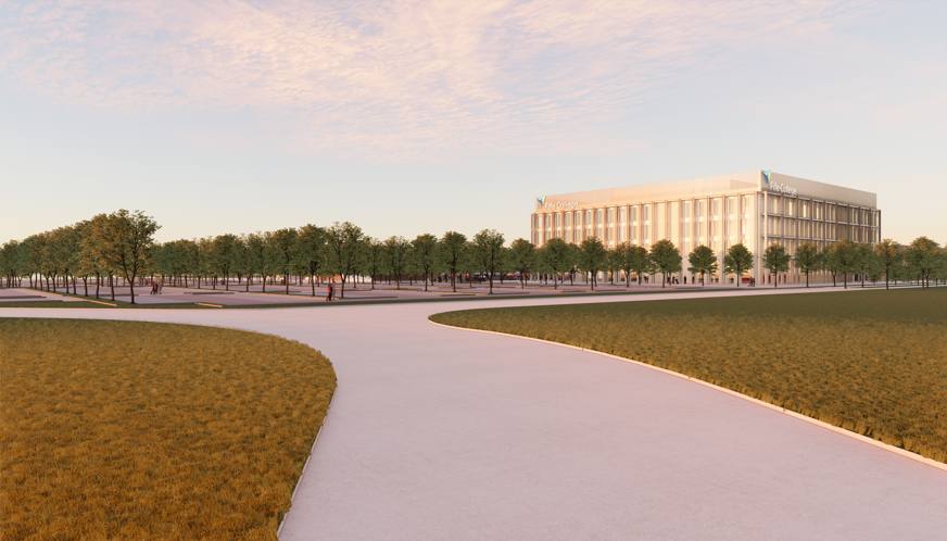 artist impression of new dunfermline campus from outside