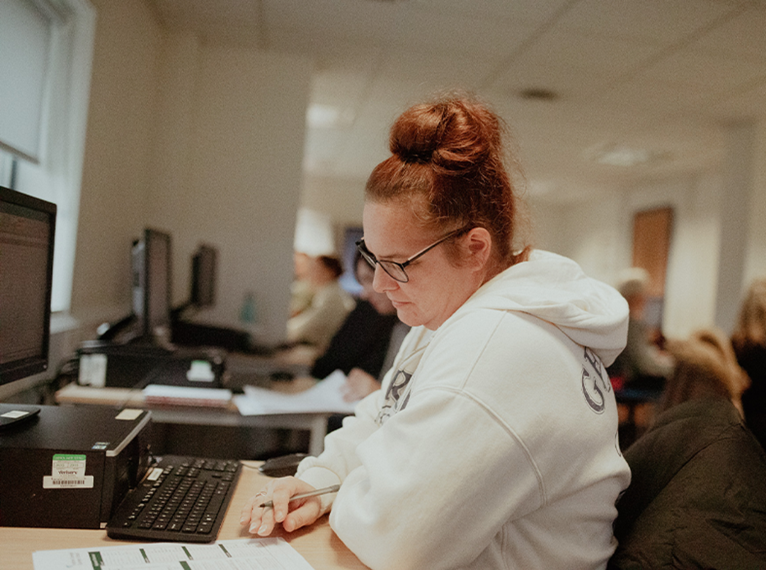 business management student working