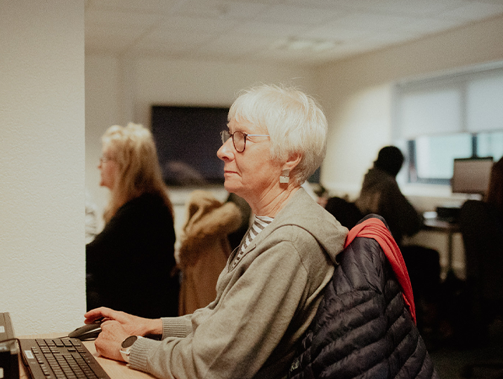 professional qualification students working on computer