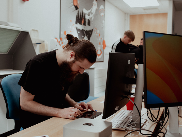 data science student working