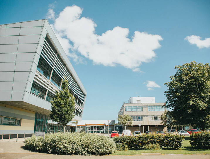 Glenrothes campus with blue skies in background 