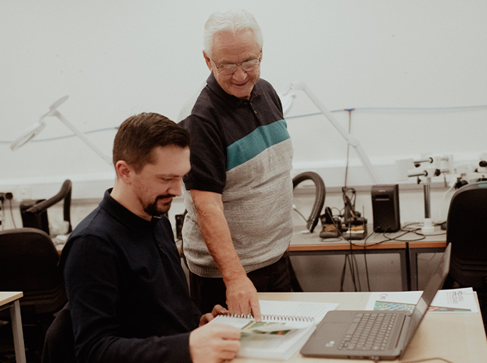 ipc lecturer showing student work