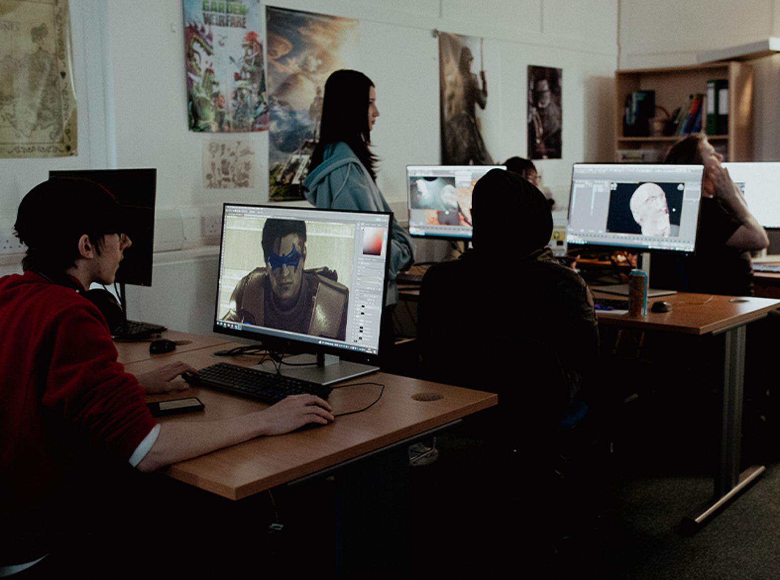 digital students in classroom working on computers